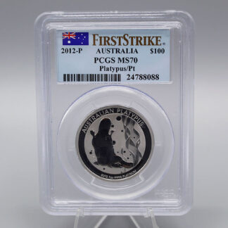Australia 2012-P Platinum $100 Platypus Coin PCGS MS70 . GAS121