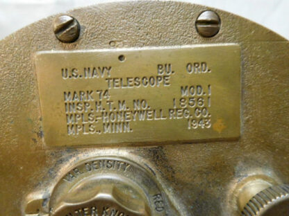 US Navy WW2 Ship Gun Telescope Mark 74 dated 1943 . FLU1605 - Image 2