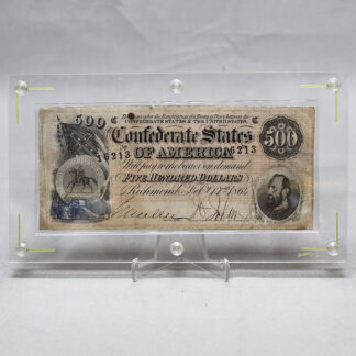 US Civil War CSA 1864 $500 Dollars (damaged) . CWM305