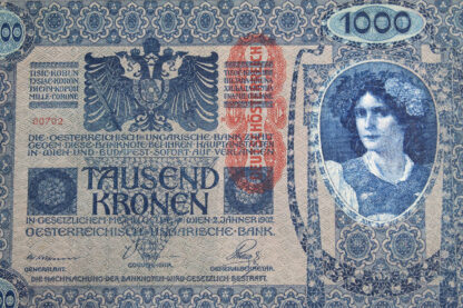 German-Austria 1000 Tausend Kronan 1902 Note . COINPM8 - Image 2