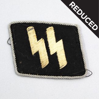 WW2 German SS Runic Collar Tab (Metal SS template - Latvian) . EFL6119cxa