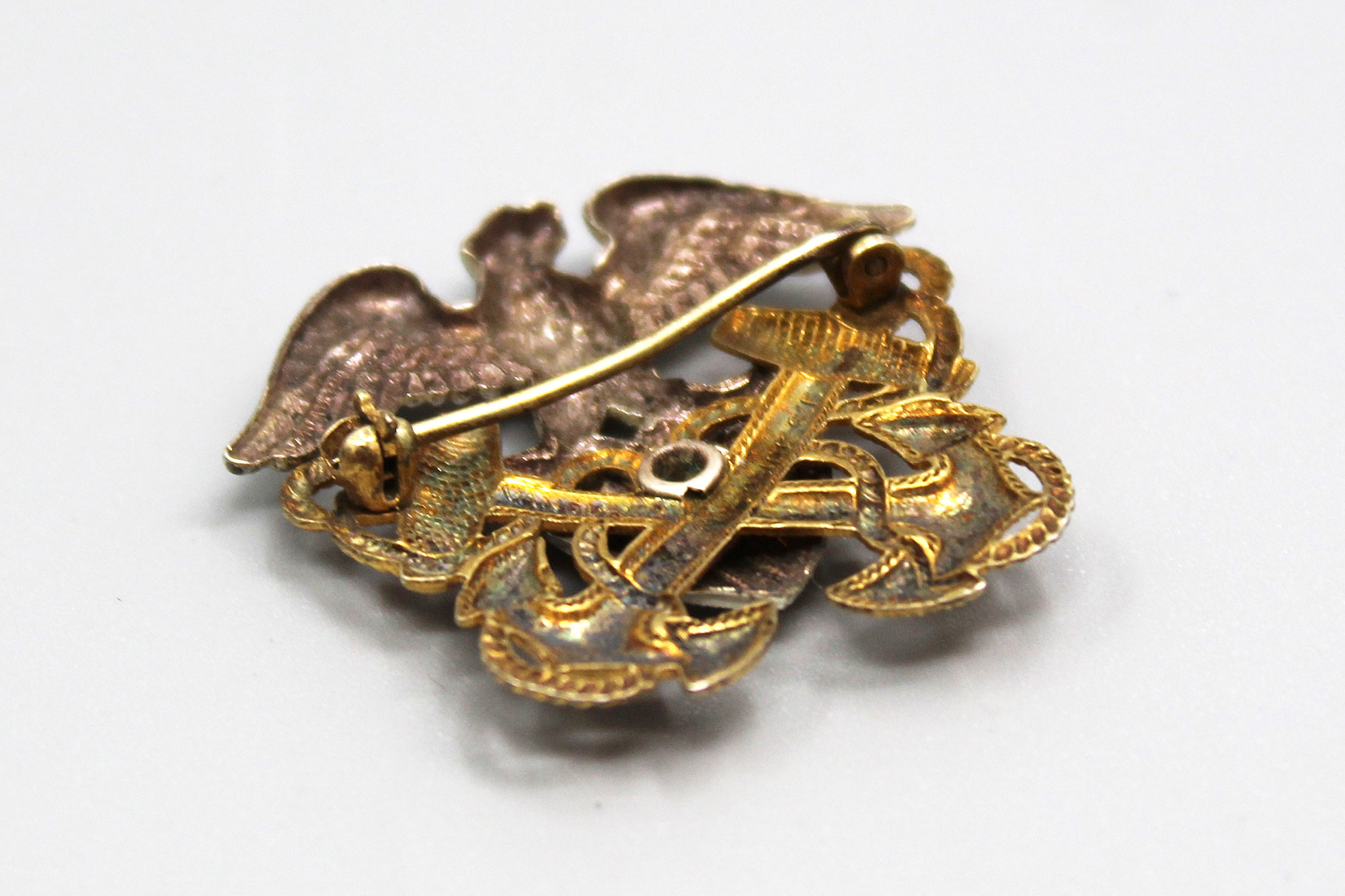 WW2 US NAVY ビンテージ 10K GF シルバー製 USN アンカー イーグル  