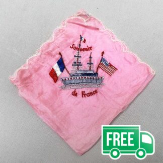 US WW2 GI Souvenir de France Handkerchief . FLU747