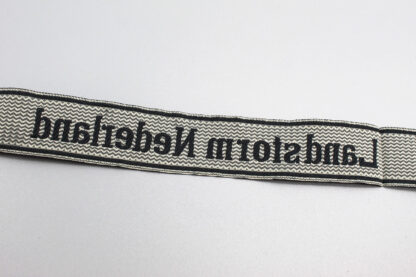 REPRODUCTION: WW2 German SS EM Landstorm Nederland Cuff Title . REPO163 - Image 2