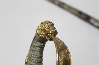 Imperial German Artillery Lion Head Sword - Triple Engraved Blade . SGi80 - Image 14