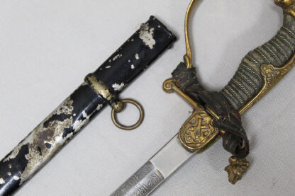 Imperial German Artillery Lion Head Sword - Triple Engraved Blade . SGi80 - Image 4
