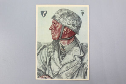 WW2 German Paratrooper Postcard . GD454