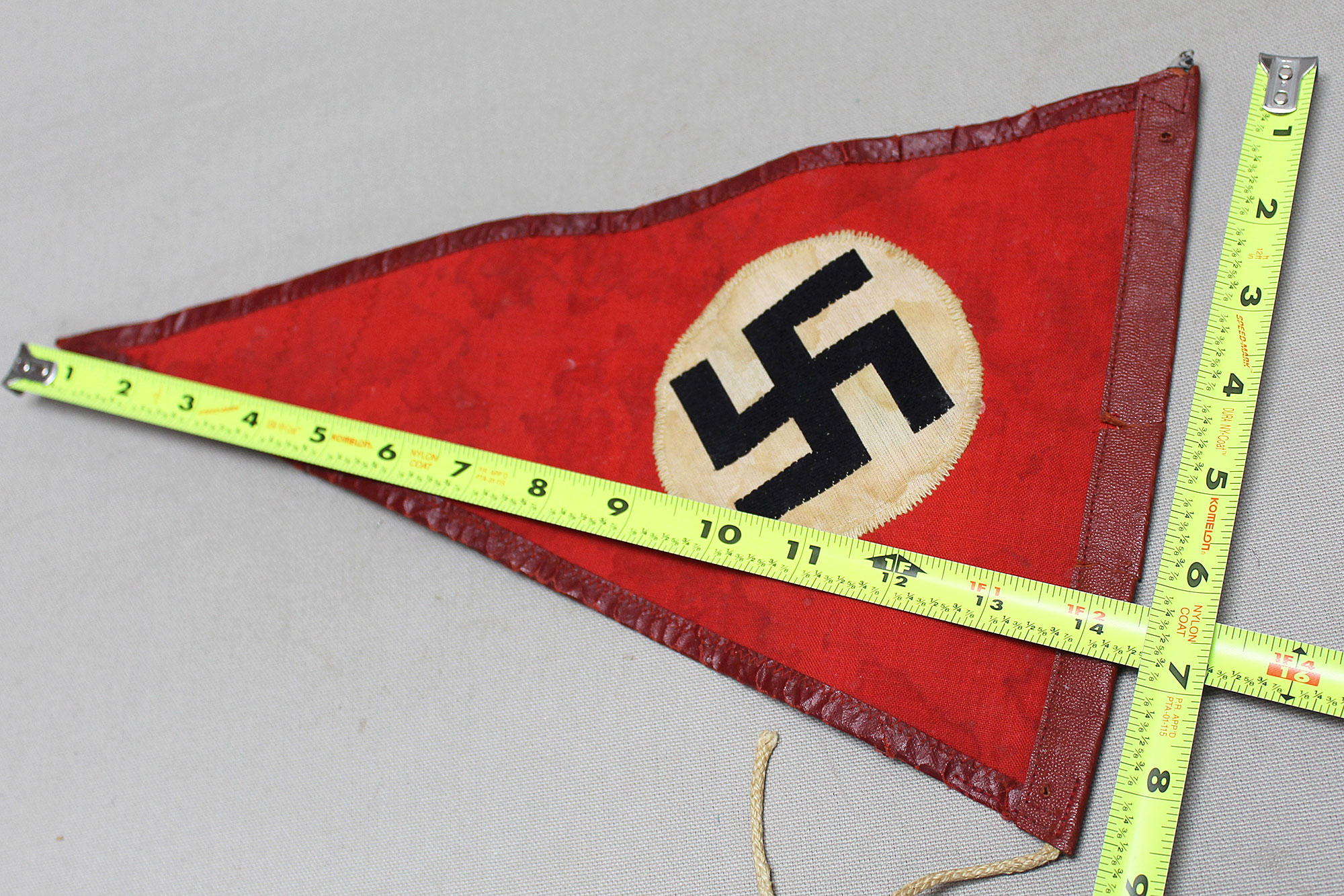 WW2 German NSDAP Vehicle Pennant Leather Edge . GF166 - Image 9
