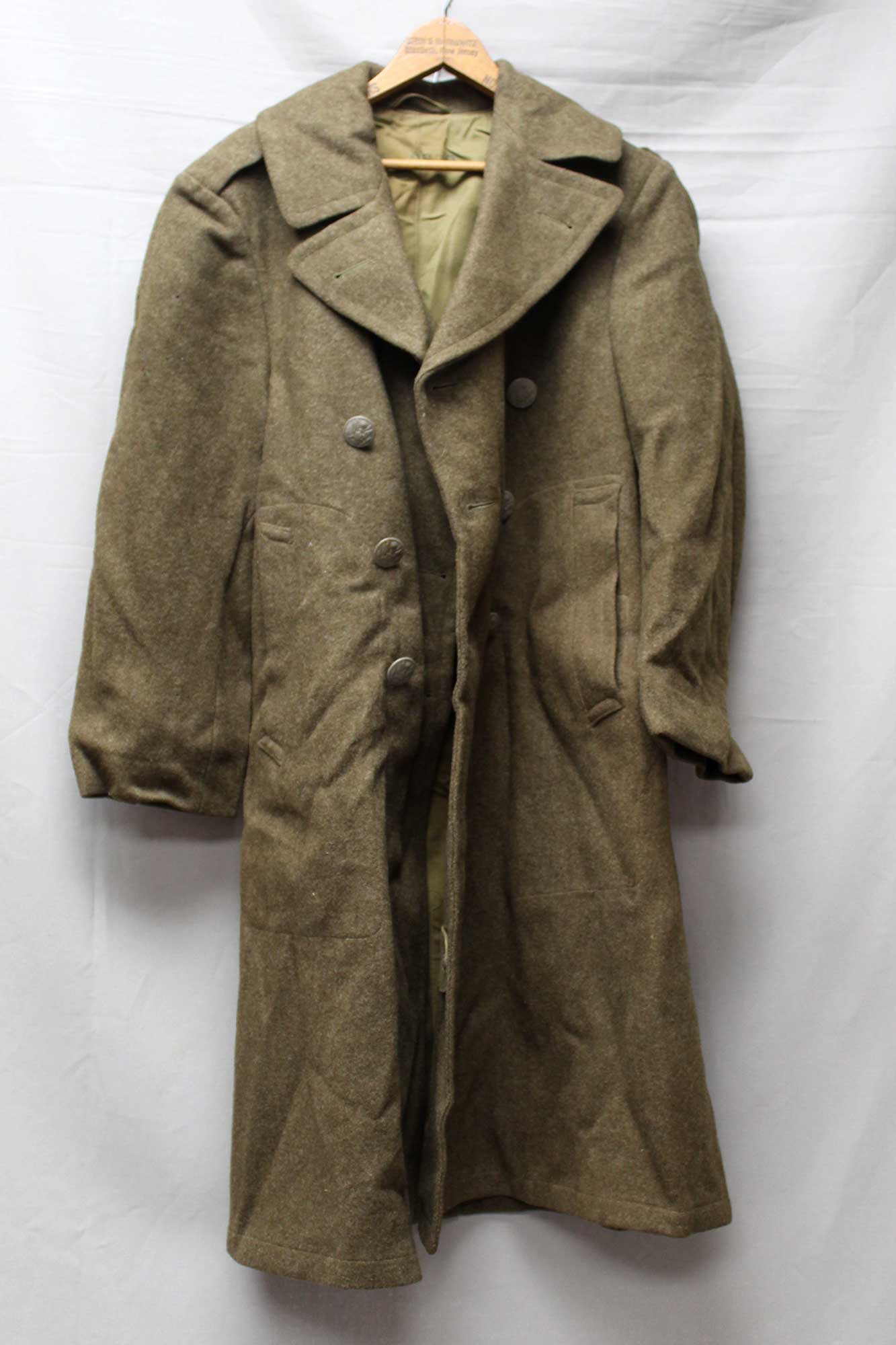 US Army Wool Overcoat 34S WW2 (Rough) . UA1032 - Time Traveler Militaria