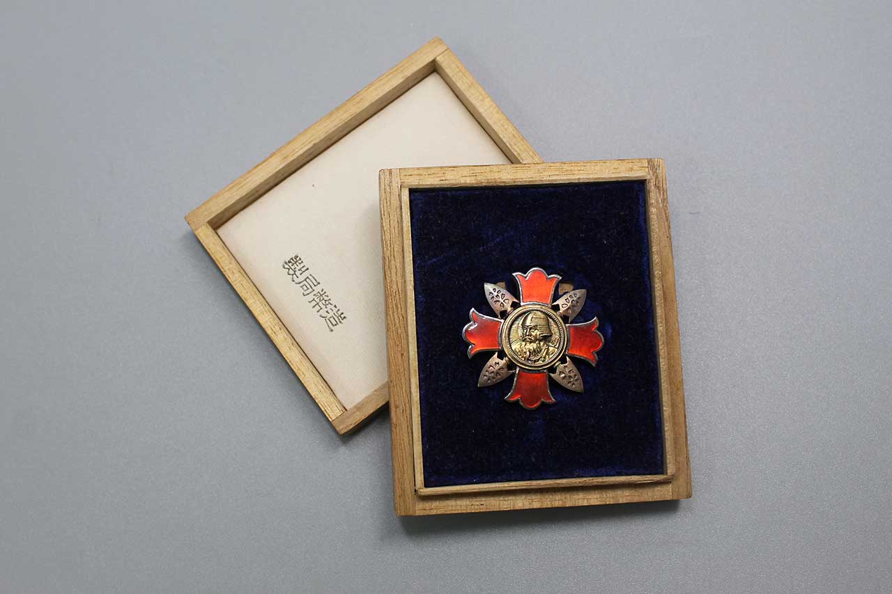 WWII期 J.E.L.刻印 EAME Ribbon ラウンド シグネット 92 WW2 Japanese Wound Badge in box (Non-Combat) . NNJ464 - Time