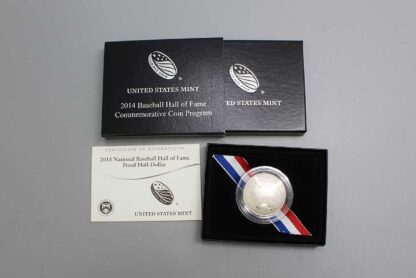 2014 Baseball HOF Silver Coin in Box . COIN513