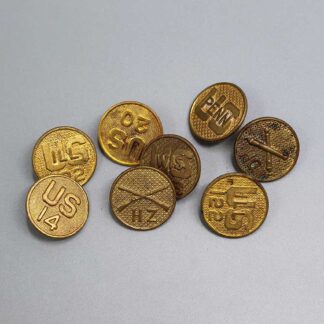 US Army Group of 8 Enlisted Collar Disks . FLU4832