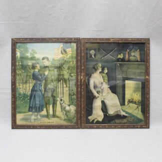 Pair of Framed WW1 Era US Patriotic Prints . FLU1243