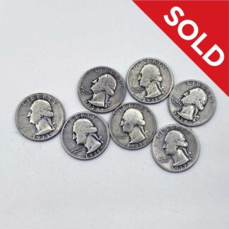 SOLD Group of 7 Silver Washington Quarters . COIN675