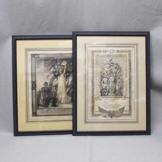 WW1 Framed Pair Certificates for American Soldier . FLU1643