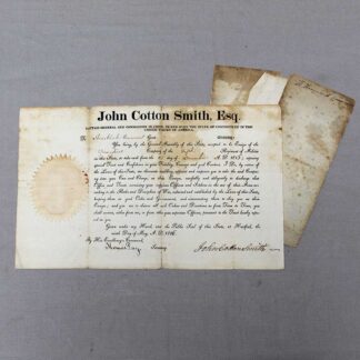 1816 US Connecticut Militia Commission w/Seal . BOOK250