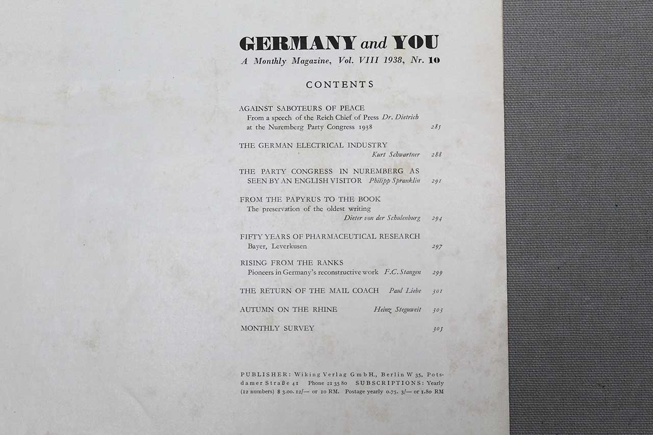 WW2 Germany and You Magazine 1938 . Rare English version . GD1002 - Image 2