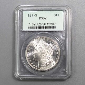 1881-S Morgan Silver Dollar Coin PCGS MS62 . COIN594