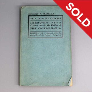 SOLD 1940 USN Fire Controlman Book 1940 Edition . BOOK276