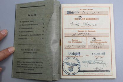 SOLD WW2 German Wehrpass w/SS Markings . EFL4774 - Image 5