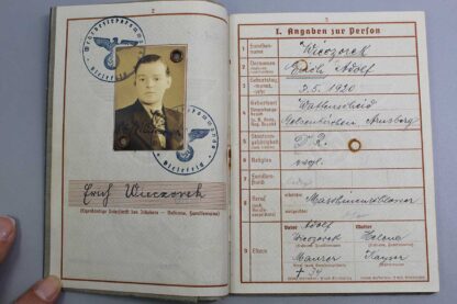 SOLD WW2 German Wehrpass w/SS Markings . EFL4774 - Image 6