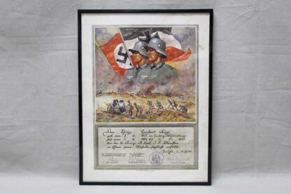 Hold(BW)WW2 German Framed Army Document 1935 . EFL4771 - Image 2