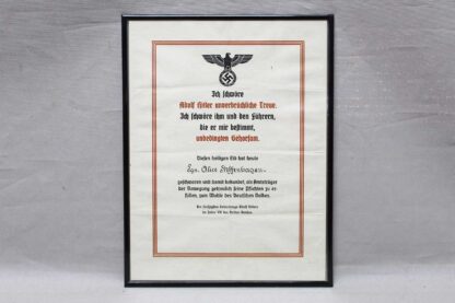 <font color=“#FA0303”> ON HOLD DI0225 </font> WW2 German Framed Document . EFL4772 - Image 2