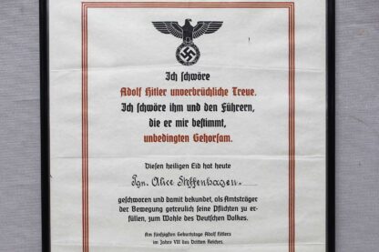 <font color=“#FA0303”> ON HOLD DI0225 </font> WW2 German Framed Document . EFL4772 - Image 3