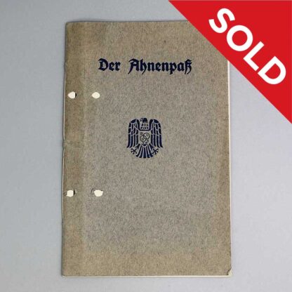 SOLD WW2 German Der Ahnempass . GD1029