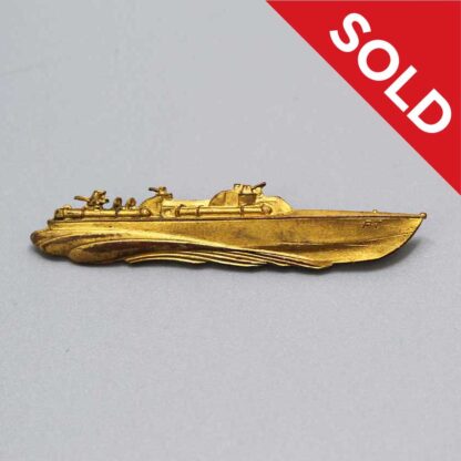 SOLD WW2 PT Boat Officer Gold Badge Elco . W285