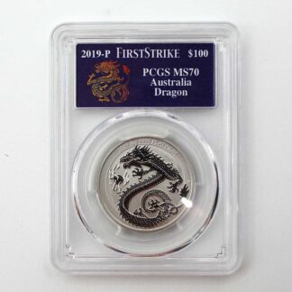 2019-P Australia 1oz Platinum Dragon Coin MS-70 PCGS . COIN647
