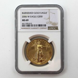 2006-W 1oz American Burnished Gold Eagle MS69 NGC . COIN652