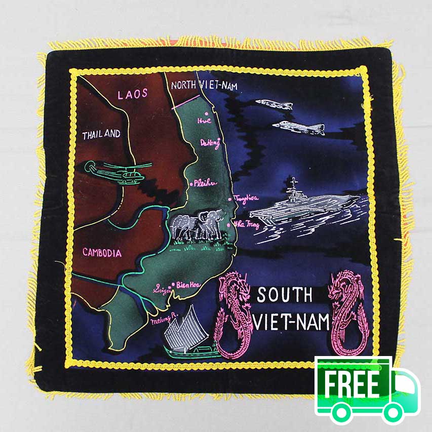 South Viet-Nam Military Souvenir Pillowcase . FLU3806