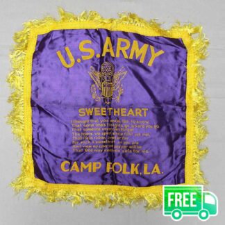 US Army Sweetheart Souvenir Pillowcase, Camp Polk, LA . FLU3819
