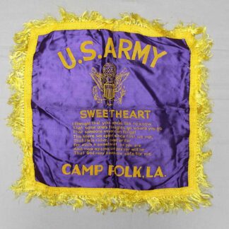 US Army Sweetheart Souvenir Pillowcase, Camp Polk, LA . FLU3819