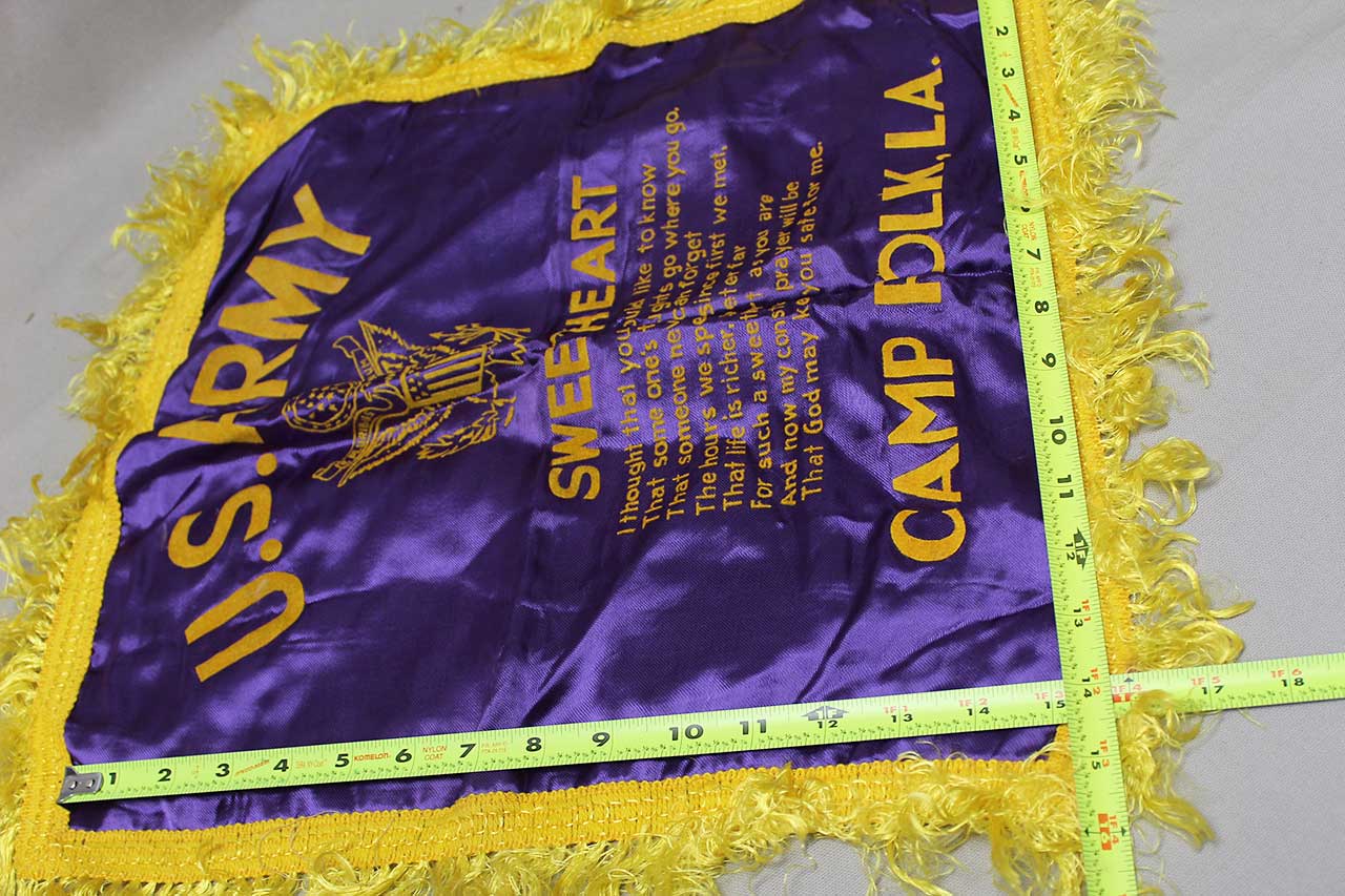 US Army Sweetheart Souvenir Pillowcase, Camp Polk, LA . FLU3819 - Image 3