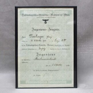 WW2 German Framed Document 1939 . GD1036