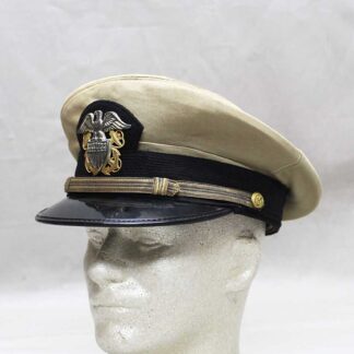 US Navy Khaki Officer Visor Bancroft . HU1273