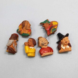 WW2 German Clay Series Group of 6 WHW Tinnies . PIN3829