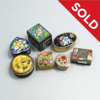 SOLD Vintage Pill Boxes, Pill Tins, Trinket Boxes . ANT246