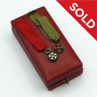 SOLD Two Miniature French Medals in Case . WM510
