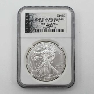 2012(S) American Silver Eagle Coin MS69 NGC . COIN510