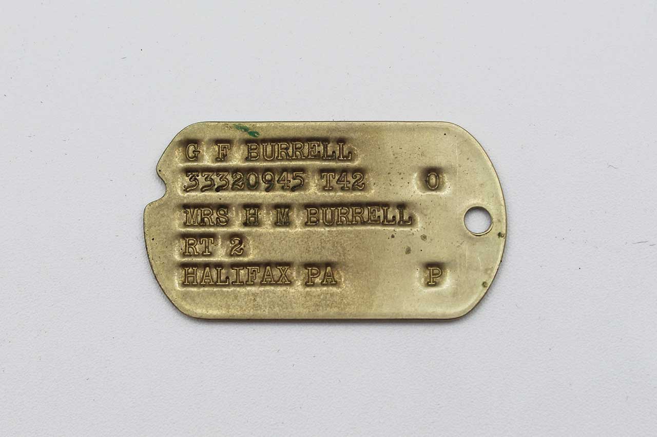 WW2 US Army NoK ID Tag - Halifax, PA T42 . FLU5031 - Time Traveler
