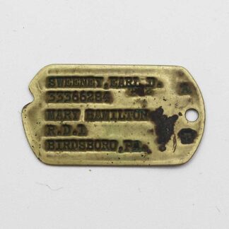 WW2 US Army NoK ID Tag - Birdsboro, PA T42 . FLU5032
