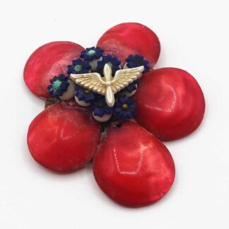 US AAF Sweetheart Souvenir Shell Pin . FLU5036