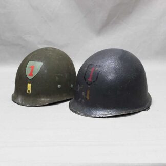 US M1 Helmet Front Seam Repaint 1st Division . HU1088