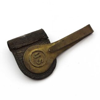 US Brass and Leather Bayonet Hanger (Damaged) . BAYO739
