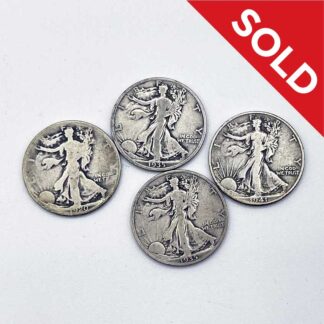 SOLD Group of 4 US Half Dollar Walking Liberty Coins . COIN674