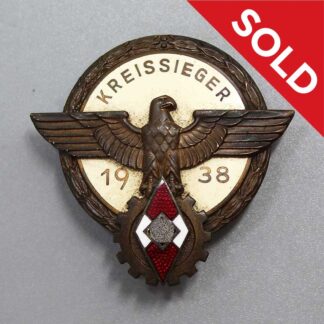 Sold(JP)WW2 German HJ 1938 Kreissieger Badge - Brehmer . GO5213