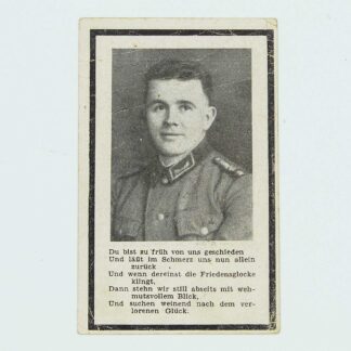 WW2 German Remembrance Card - Schonhofer . GD393